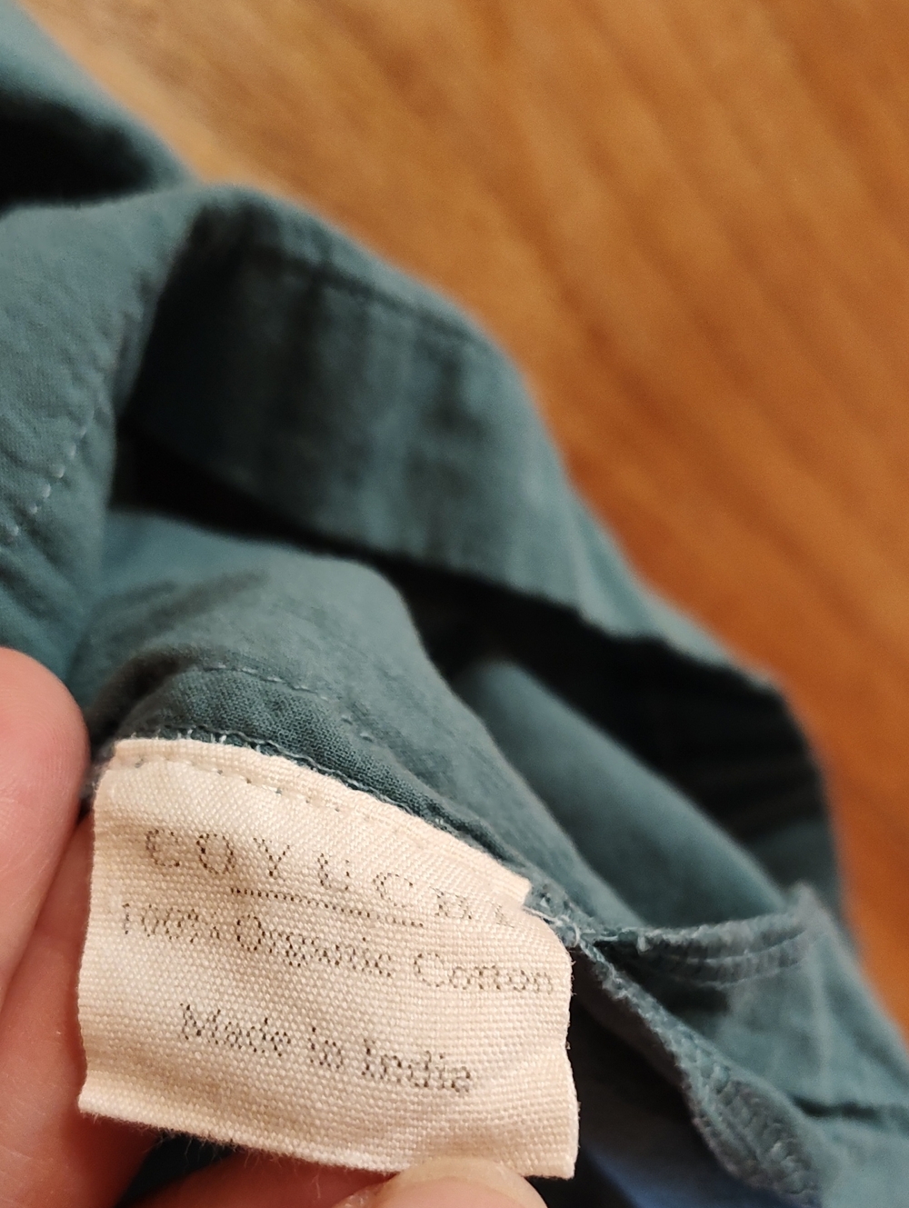 Coyuchi Organic Cotton Split Neck Tunic Twilight Blue Embroidery XL *See Meas. - Picture 15 of 15
